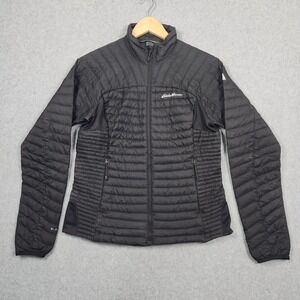 Eddie Bauer Down Puffer Jacket Women's Small Black First Ascent Storm Down